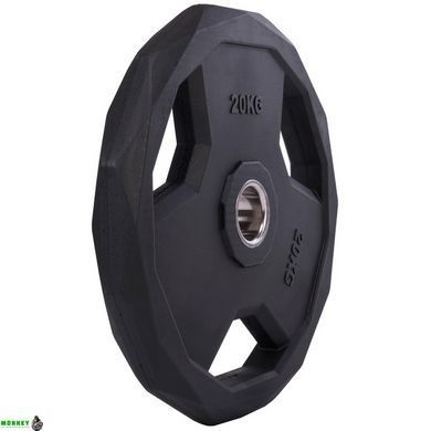 Диски для штанги поліуретанові SC-3858-20 51мм 20кг чорний