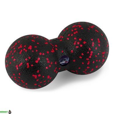 Масажний м'яч подвійний PowerPlay PP-4352 Epp foam peanut ball (d8*16cm.) Чорно/Червоний