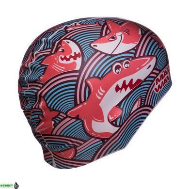 Шапочка для плавания детская MadWave Junior SHARKY M057911 Бирюзовый