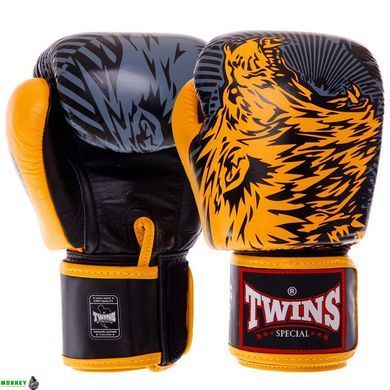 Перчатки боксерские кожаные TWINS FBGVL3-50 Синий 10 унции WOLF 10-14oz