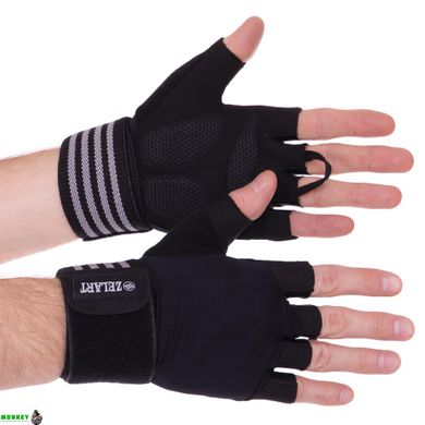 Перчатки для фитнеса и тяжелой атлетики Zelart TA-2241 L черный