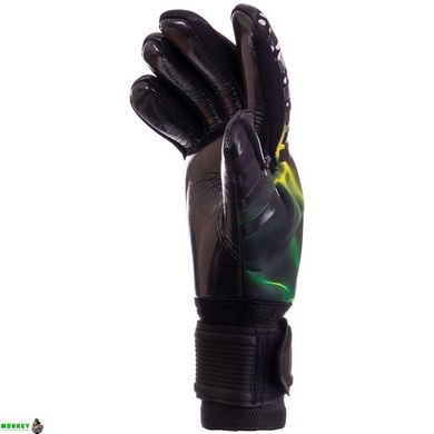 Воротарські рукавиці SOCCERMAX GK-015 розмір 8-10 салатовий-чорний