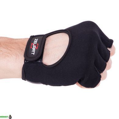 Перчатки для фитнеca кожаные ZELART SB-161573 Черный L, открытые пальцы
