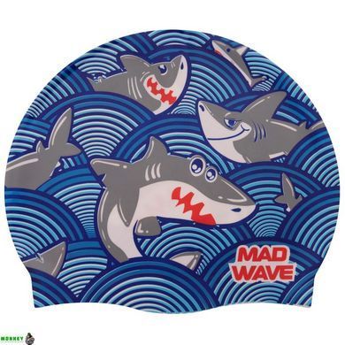 Шапочка для плавания детская MadWave Junior SHARKY M057911 Бирюзовый