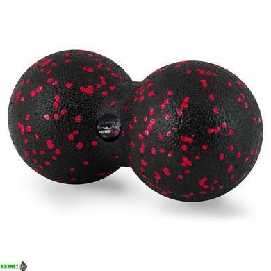 Масажний м'яч подвійний PowerPlay PP-4352 Epp foam peanut ball (d8*16cm.) Чорно/Червоний