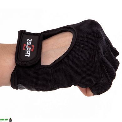 Перчатки для фитнеca кожаные ZELART SB-161573 Черный L, открытые пальцы