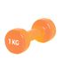 Гантеля PowerPlay 4125 виниловая 1 кг Оранжевая