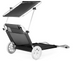 Шезлонг лежак Outtec Sun с козырьком черный